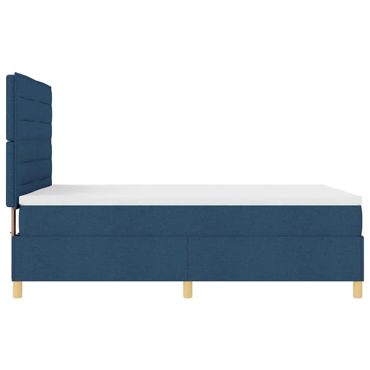 Box spring seng med madras med hovedgærde Blå 140 x 190 cm Stof