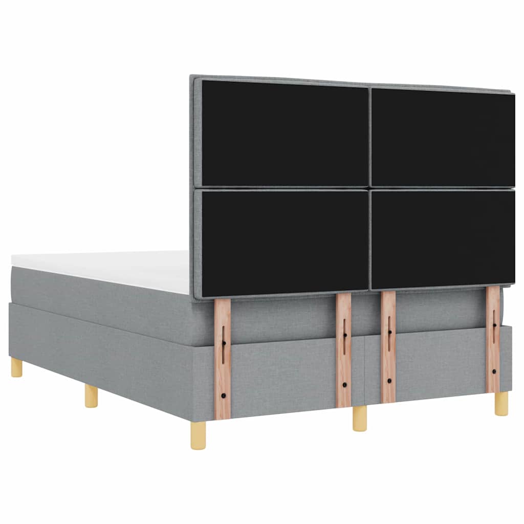 Box spring seng med madras Lysegrå 140 x 200 cm Stof