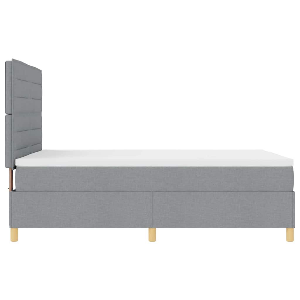 Box spring seng med madras Lysegrå 140 x 200 cm Stof