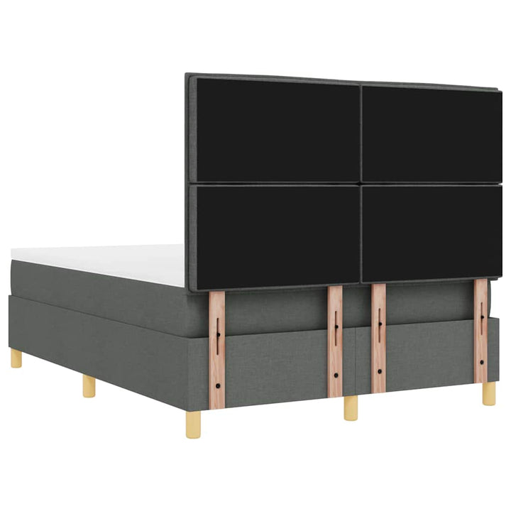 Box spring seng med madras Mørkegrå 140 x 200 cm Stof