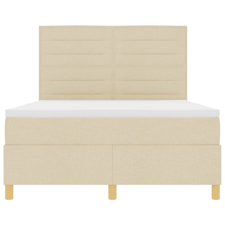 Box spring seng med madras Creme 140 x 200 cm Stof