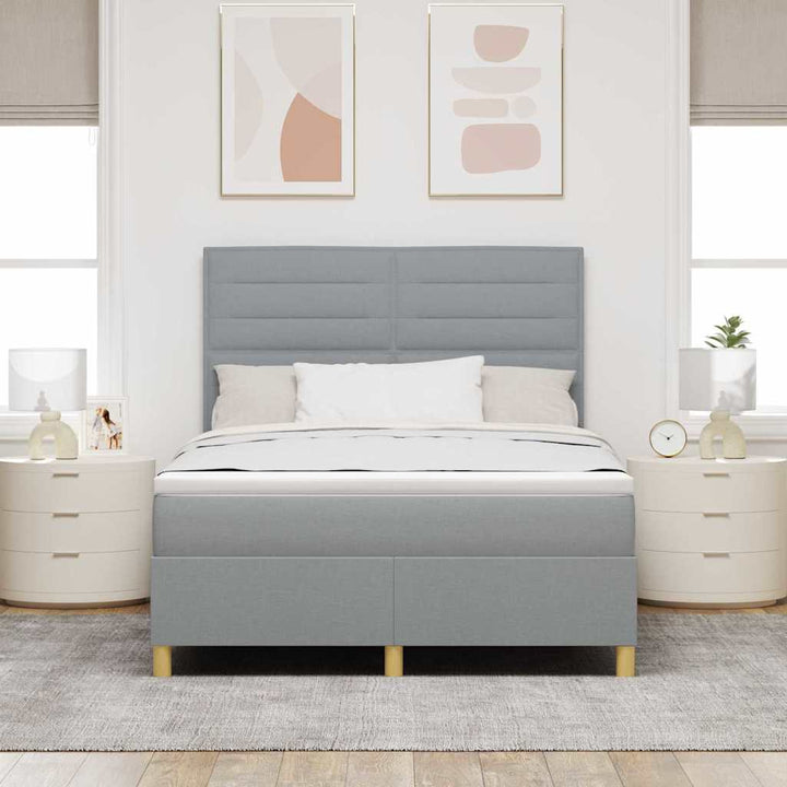 Box spring seng med madras Lysegrå 160 x 200 cm Stof
