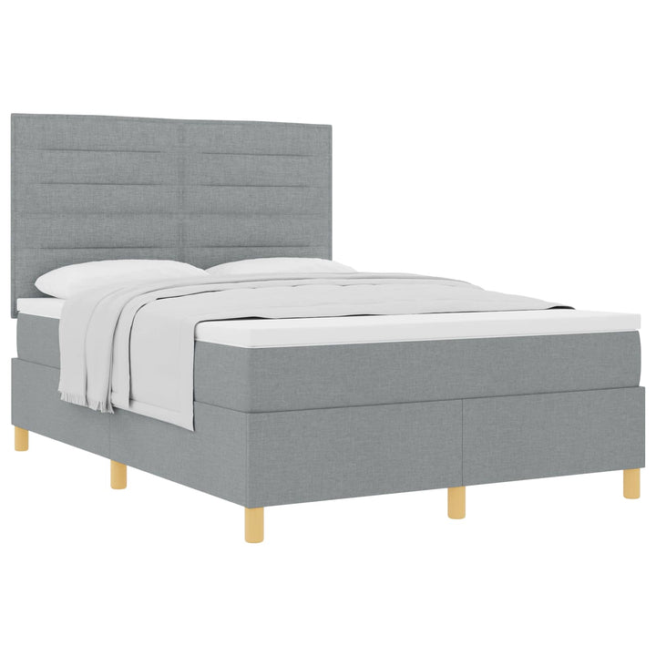 Box spring seng med madras Lysegrå 160 x 200 cm Stof