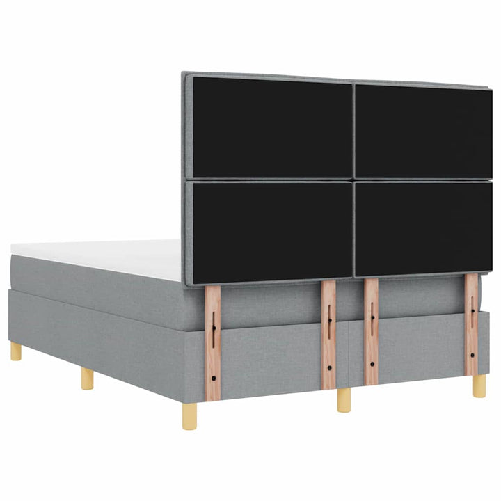 Box spring seng med madras Lysegrå 160 x 200 cm Stof