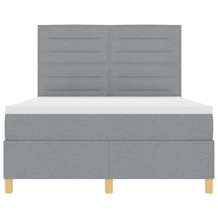 Box spring seng med madras Lysegrå 160 x 200 cm Stof