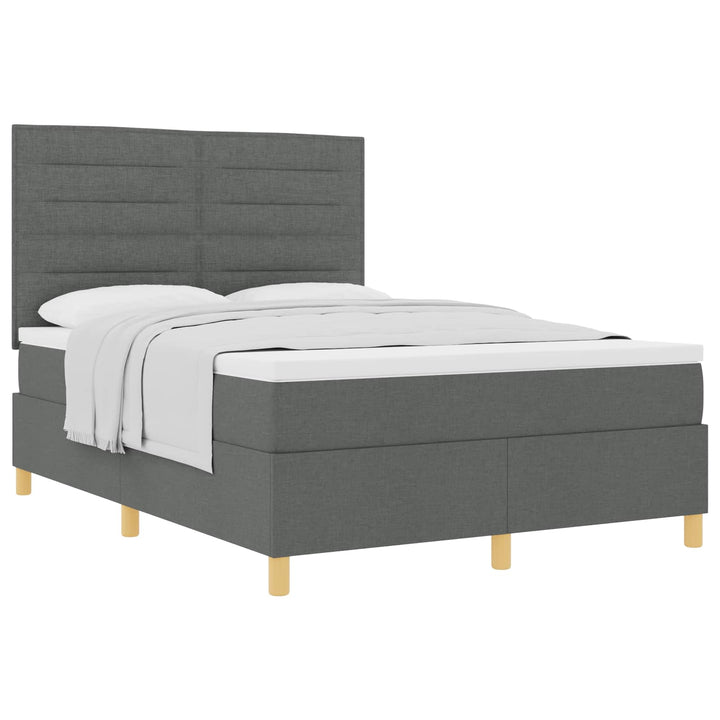 Box spring seng med madras Mørkegrå 160 x 200 cm Stof