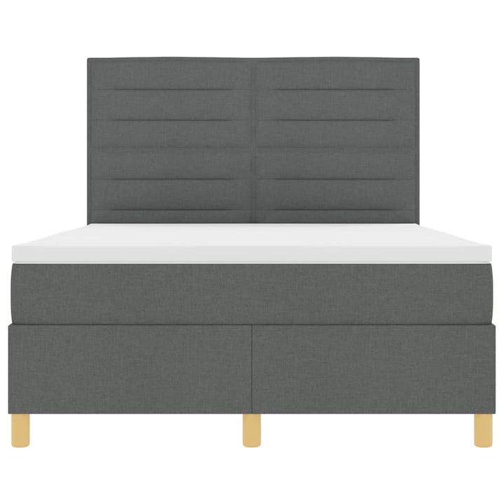 Box spring seng med madras Mørkegrå 160 x 200 cm Stof