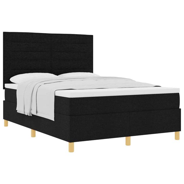 Box spring seng med madras Sort 160 x 200 cm Stof