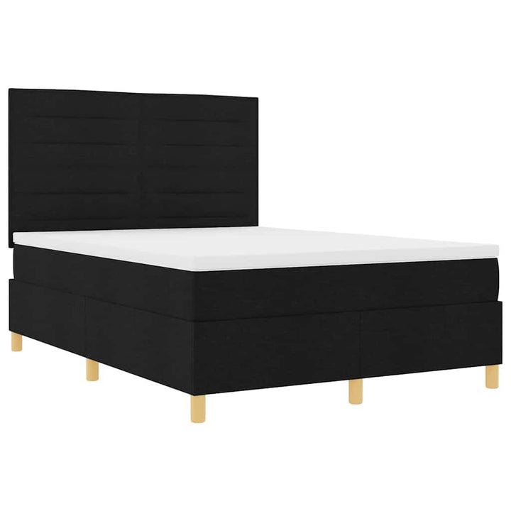 Box spring seng med madras Sort 160 x 200 cm Stof