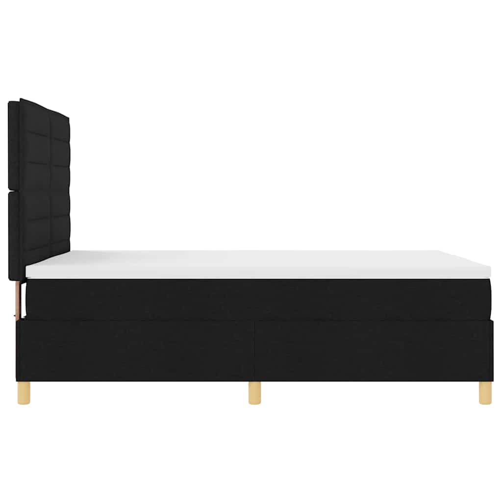 Box spring seng med madras Sort 160 x 200 cm Stof