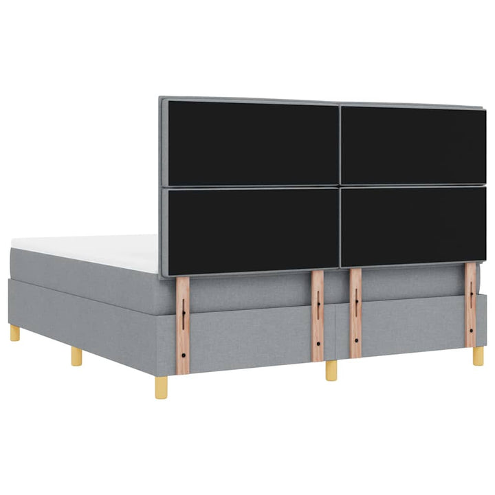 Box spring seng med madras Lysegrå 180 x 200 cm Stof