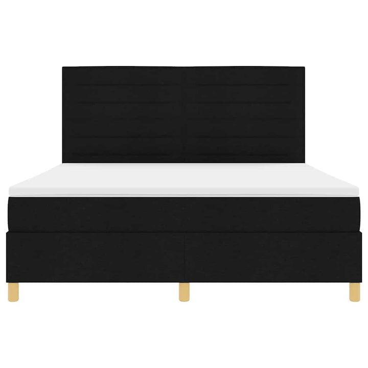 Box spring seng med madras Sort 180 x 200 cm Stof