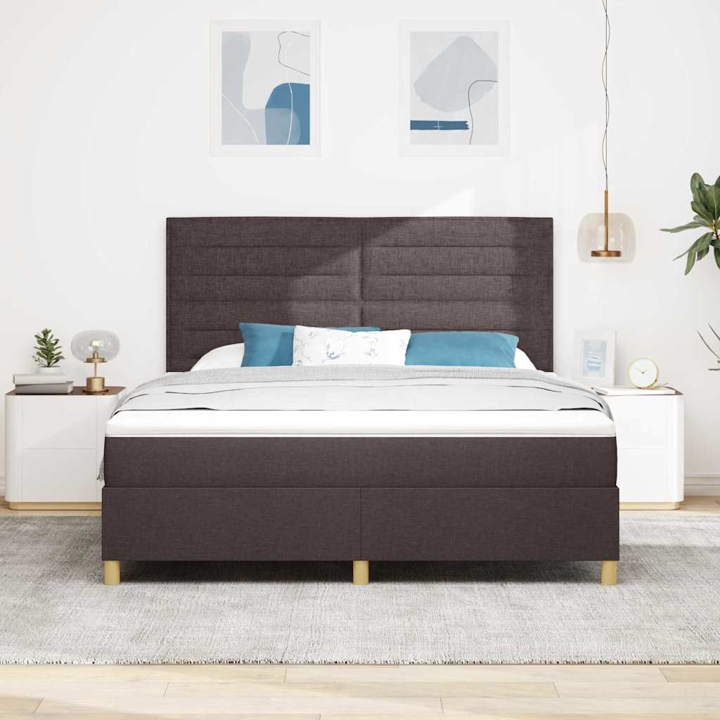 Box spring seng med madras Mørk Brun 180 x 200 cm Stof