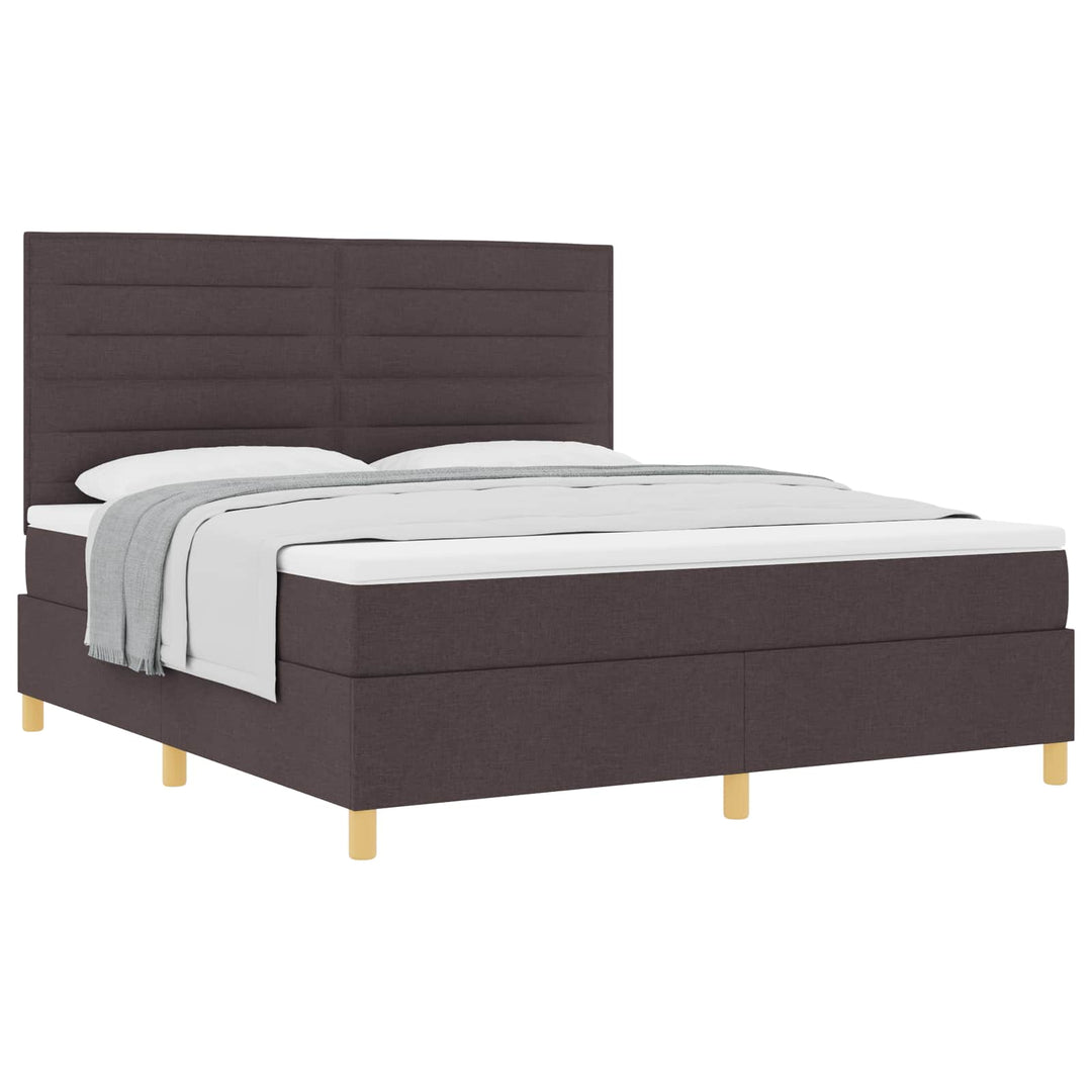Box spring seng med madras Mørk Brun 180 x 200 cm Stof
