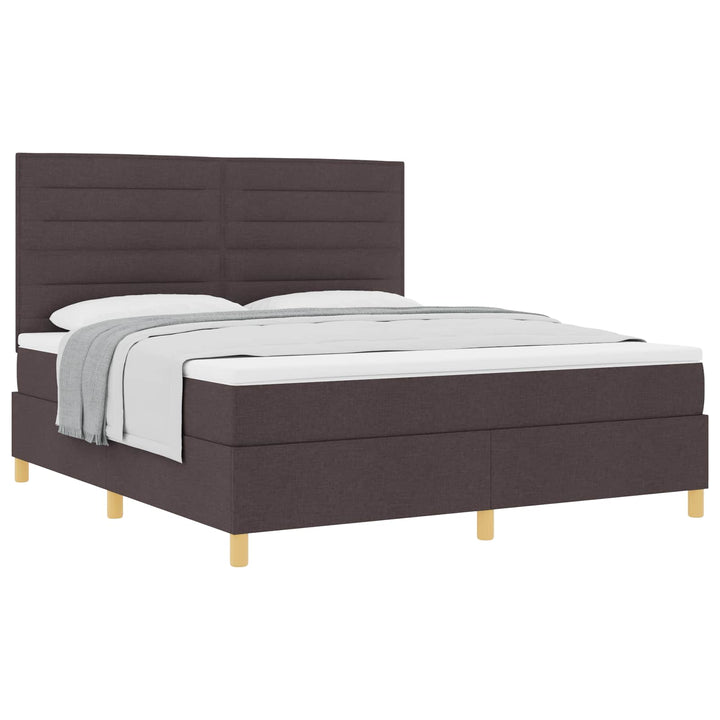 Box spring seng med madras Mørk Brun 180 x 200 cm Stof