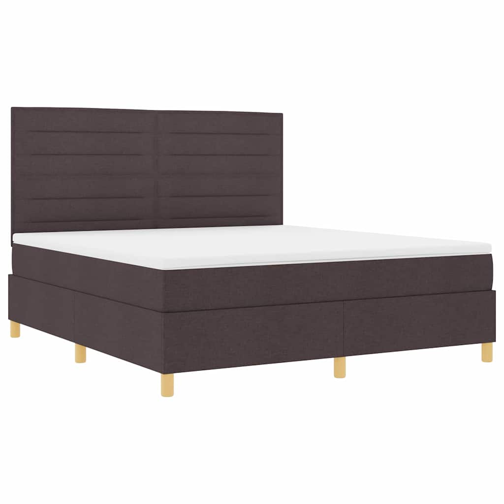 Box spring seng med madras Mørk Brun 180 x 200 cm Stof
