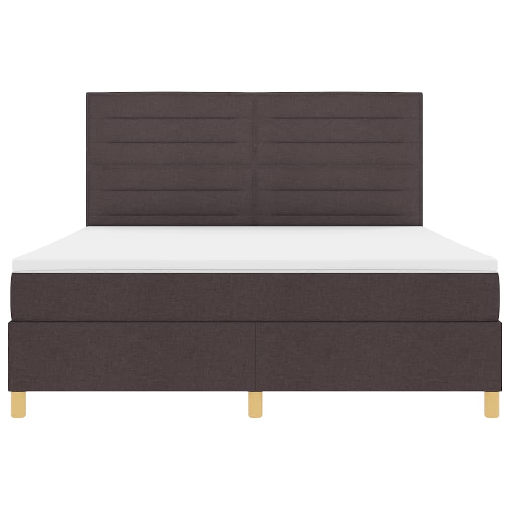 Box spring seng med madras Mørk Brun 180 x 200 cm Stof