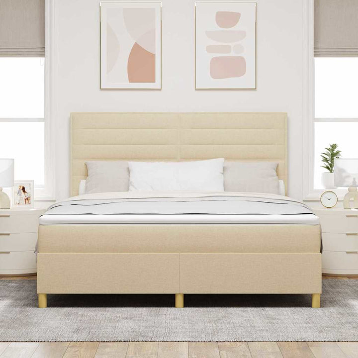 Box spring seng med madras Creme 180 x 200 cm Stof