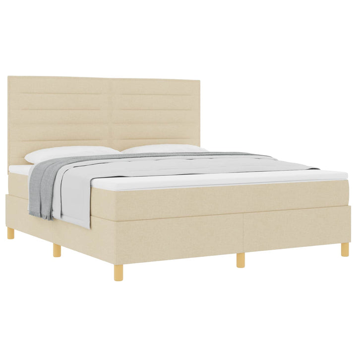 Box spring seng med madras Creme 180 x 200 cm Stof
