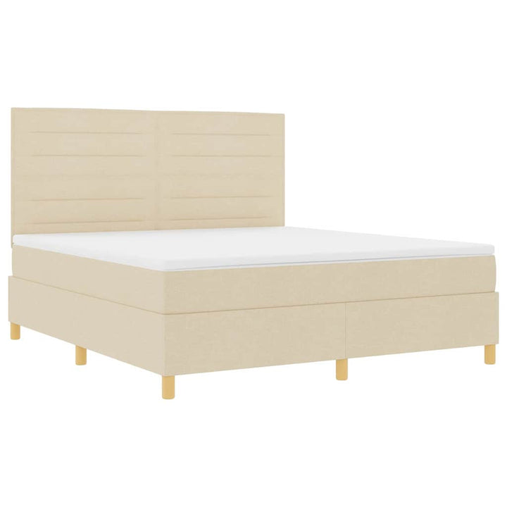 Box spring seng med madras Creme 180 x 200 cm Stof