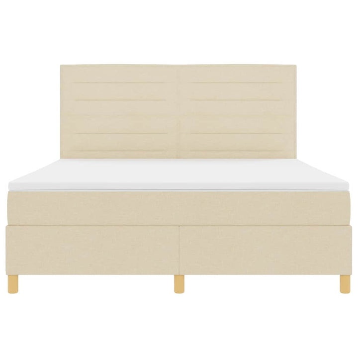 Box spring seng med madras Creme 180 x 200 cm Stof