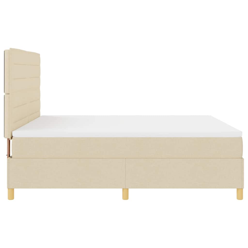 Box spring seng med madras Creme 180 x 200 cm Stof