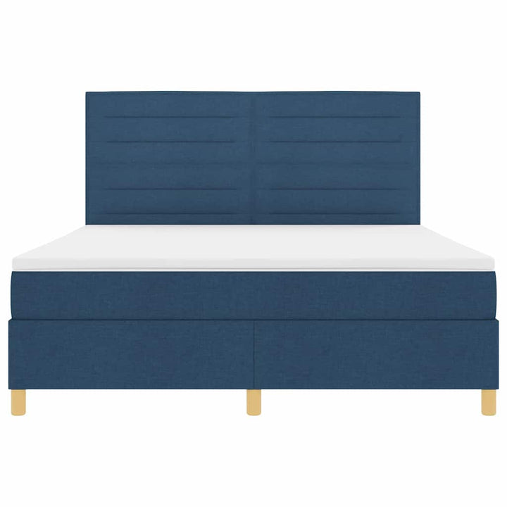 Box spring seng med madras med hovedgærde Blå 180 x 200 cm Stof