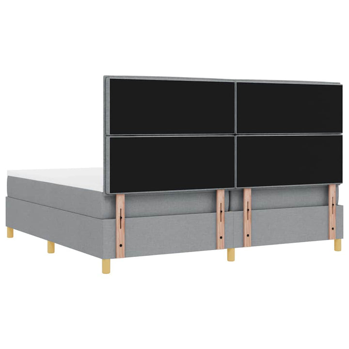 Box spring seng med madras Lysegrå 200 x 200 cm Stof