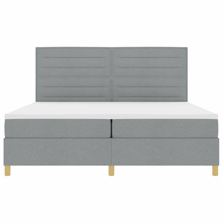 Box spring seng med madras Lysegrå 200 x 200 cm Stof