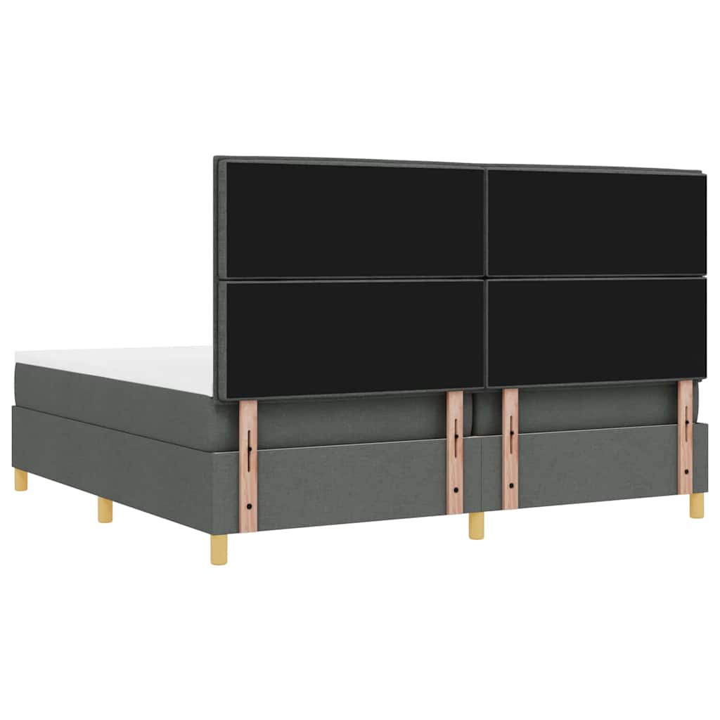 Box spring seng med madras Mørkegrå 200 x 200 cm Stof