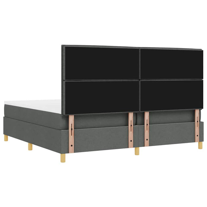 Box spring seng med madras Mørkegrå 200 x 200 cm Stof