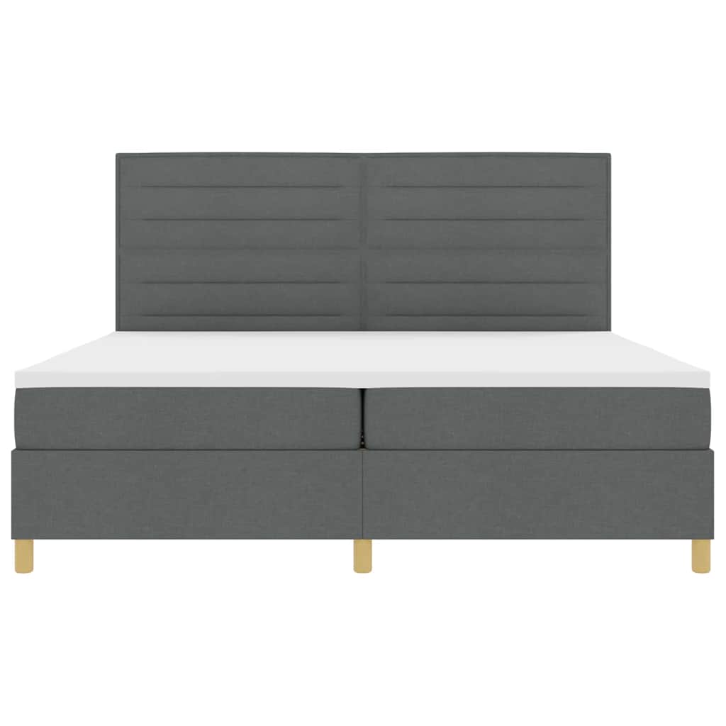 Box spring seng med madras Mørkegrå 200 x 200 cm Stof
