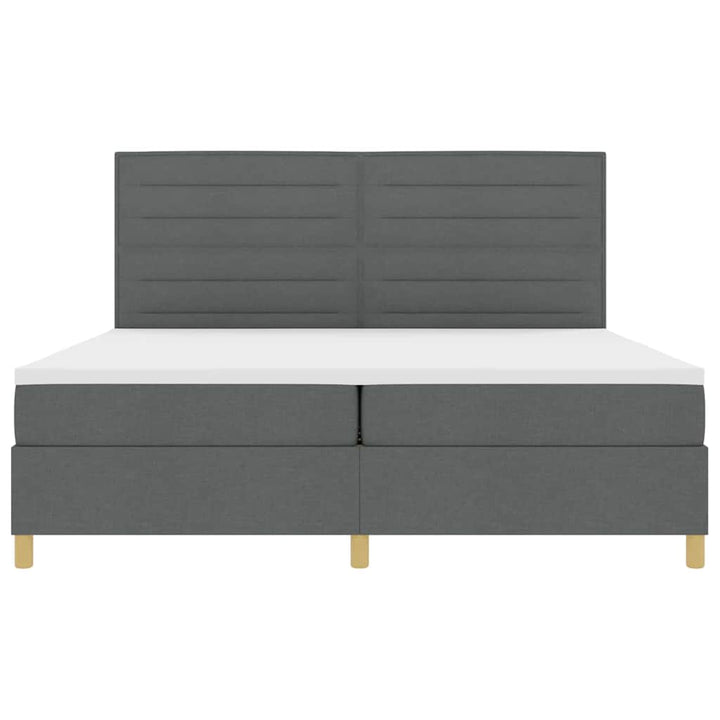 Box spring seng med madras Mørkegrå 200 x 200 cm Stof