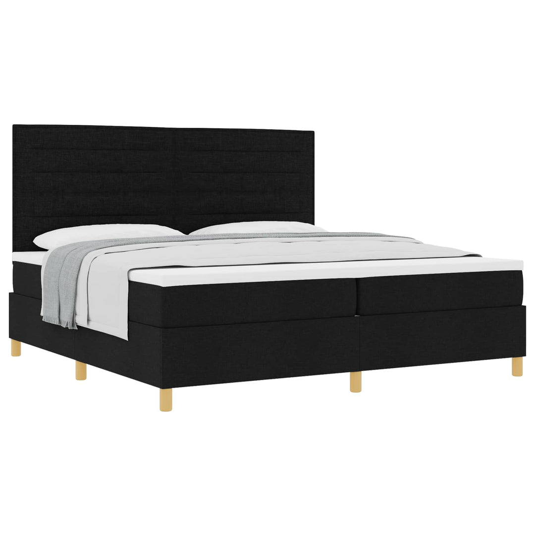 Box spring seng med madras Sort 200 x 200 cm Stof