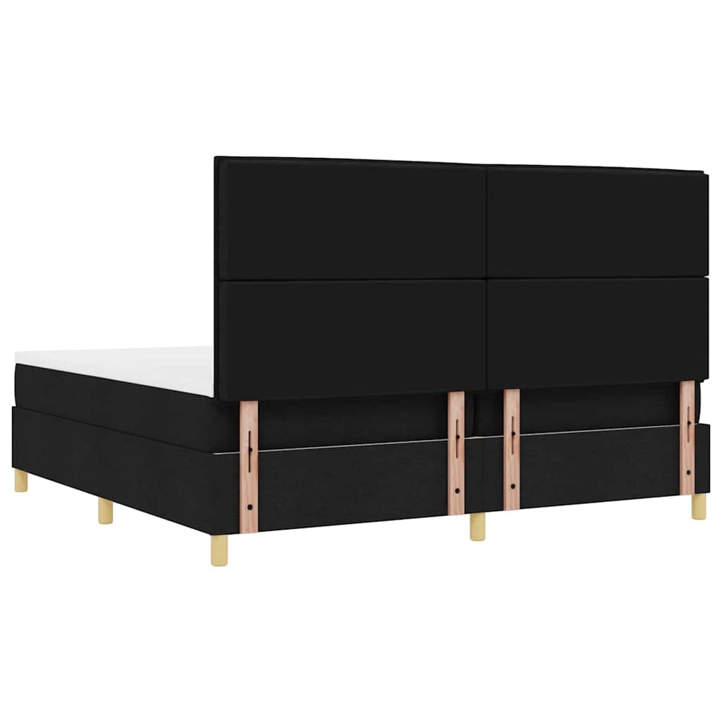 Box spring seng med madras Sort 200 x 200 cm Stof