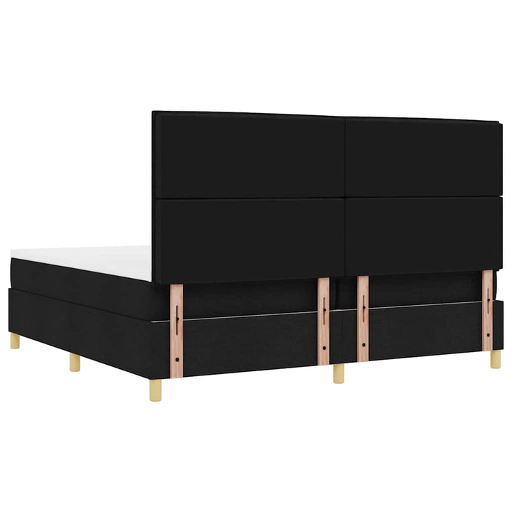 Box spring seng med madras Sort 200 x 200 cm Stof