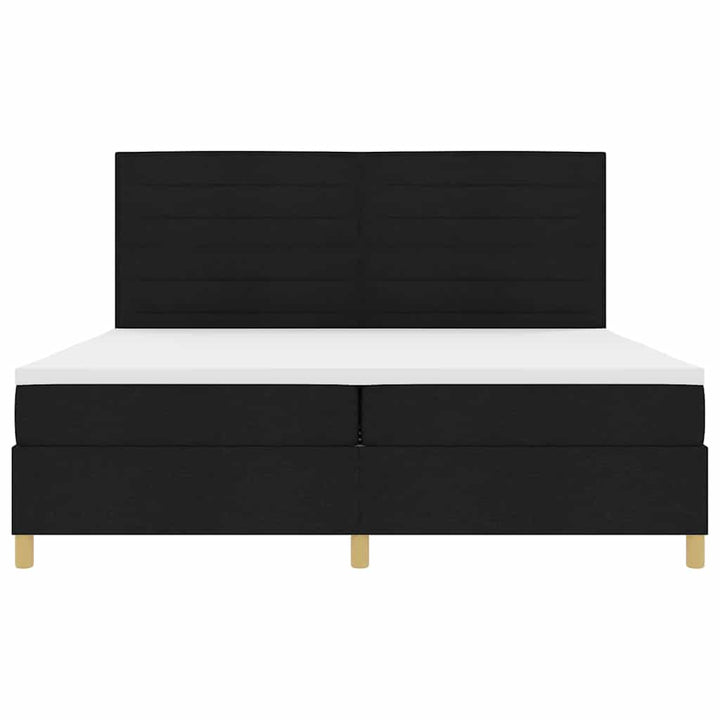 Box spring seng med madras Sort 200 x 200 cm Stof