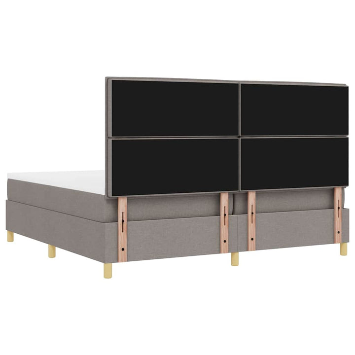 Box spring seng med madras Gråbrun 200 x 200 cm Stof