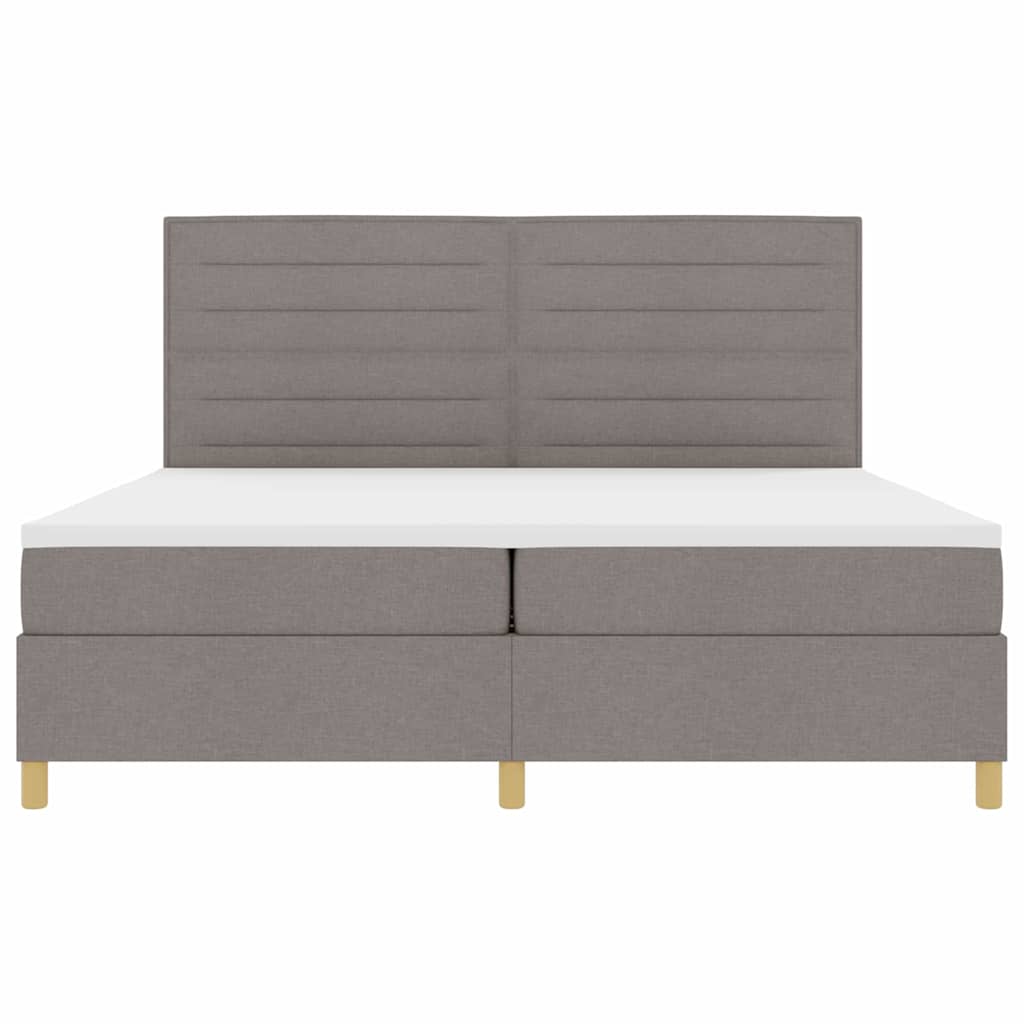 Box spring seng med madras Gråbrun 200 x 200 cm Stof