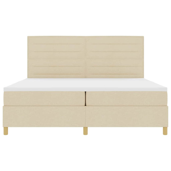 Box spring seng med madras Creme 200 x 200 cm Stof