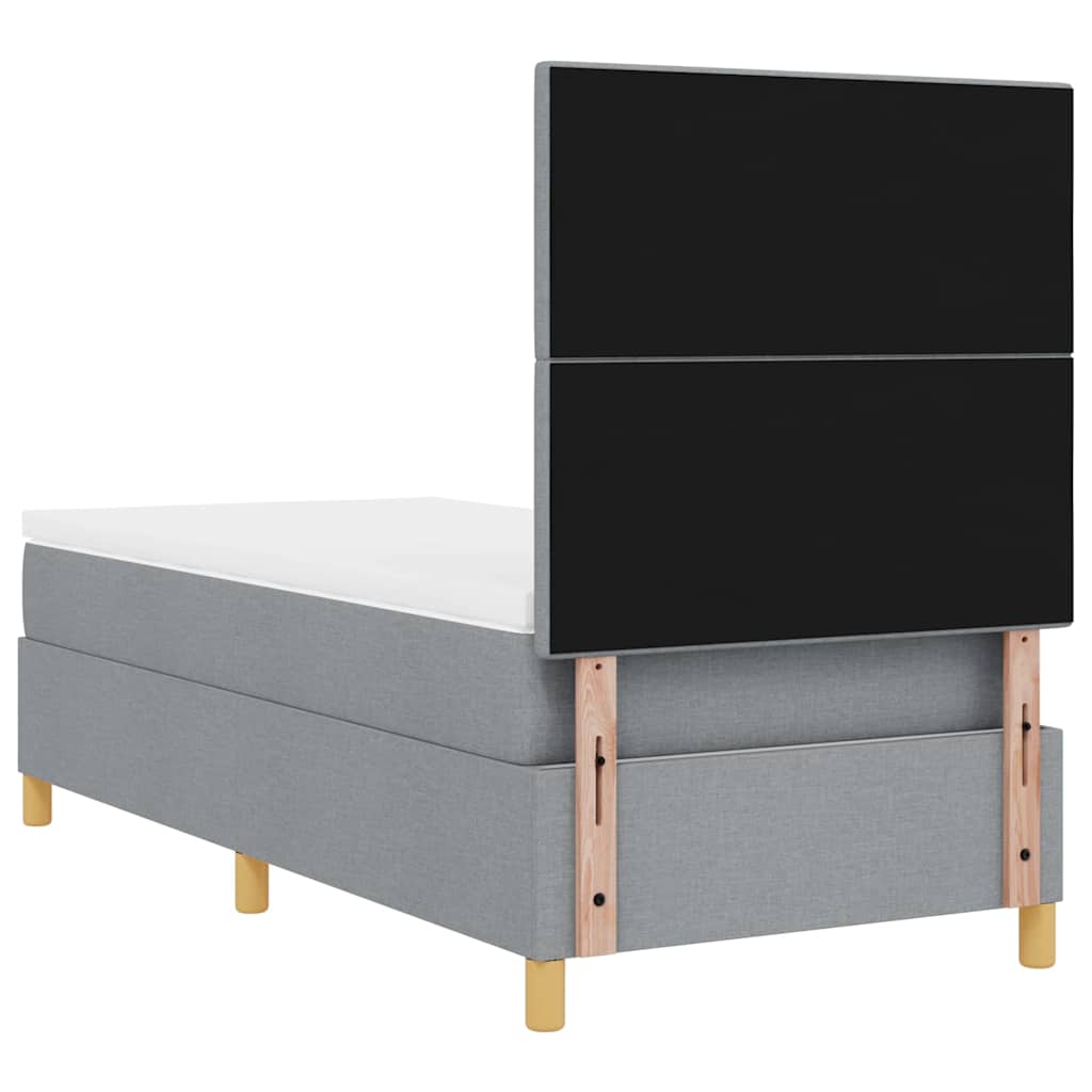 Box spring seng med madras Lysegrå 80 x 200 cm Stof