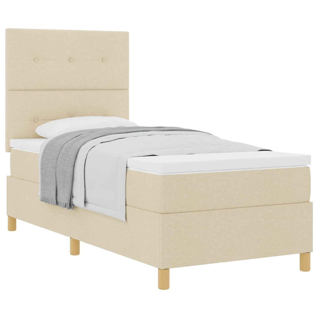 Box spring seng med madras Creme 80 x 200 cm Stof