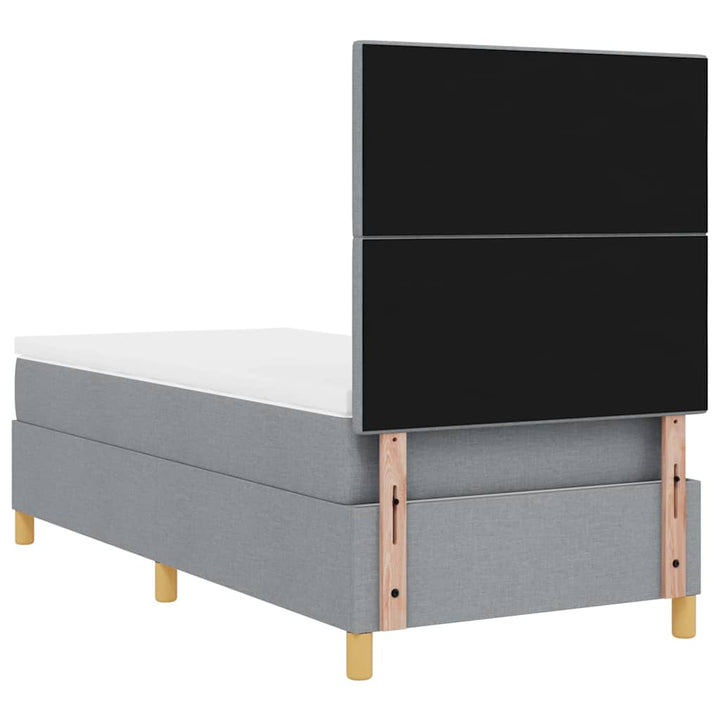 Box spring seng med madras Lysegrå 90 x 190 cm Stof