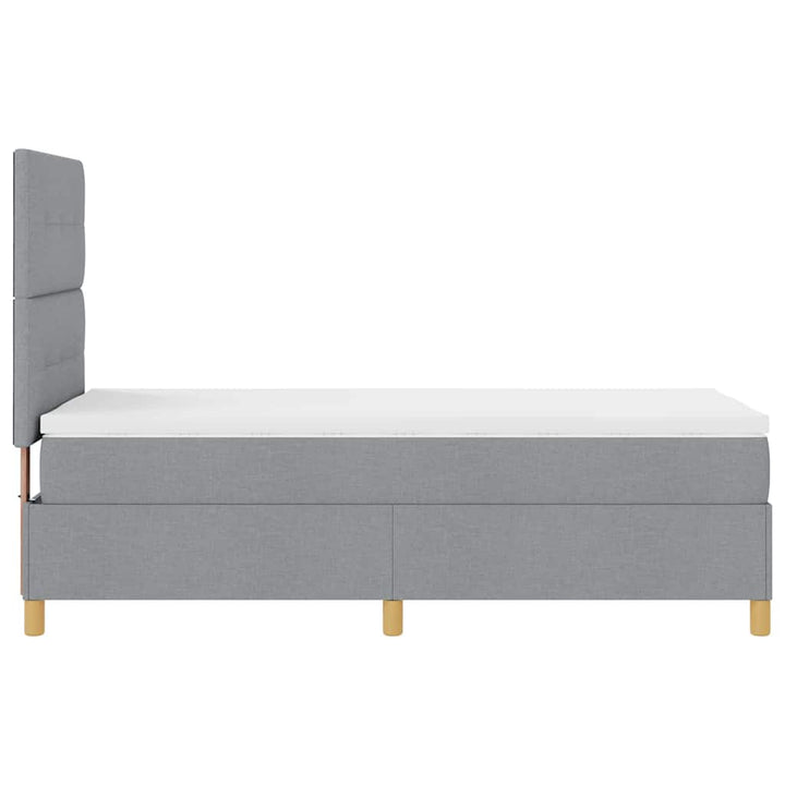 Box spring seng med madras Lysegrå 90 x 190 cm Stof