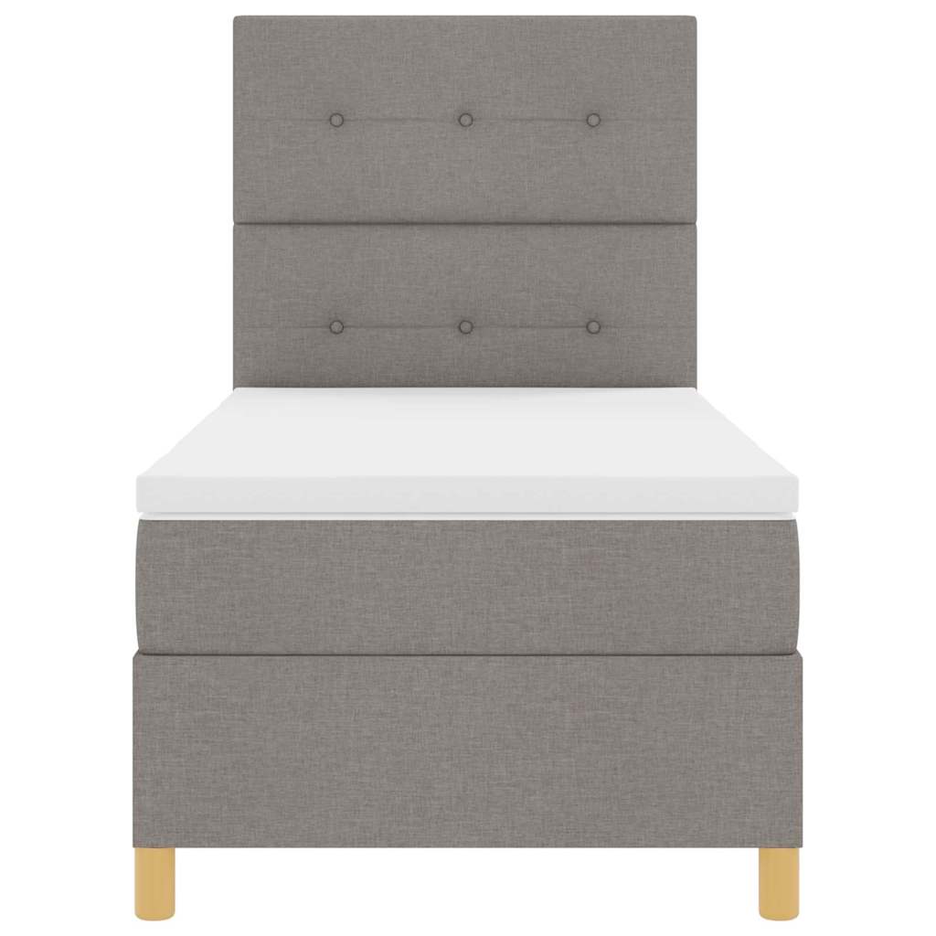Box spring seng med madras Gråbrun 90 x 190 cm Stof