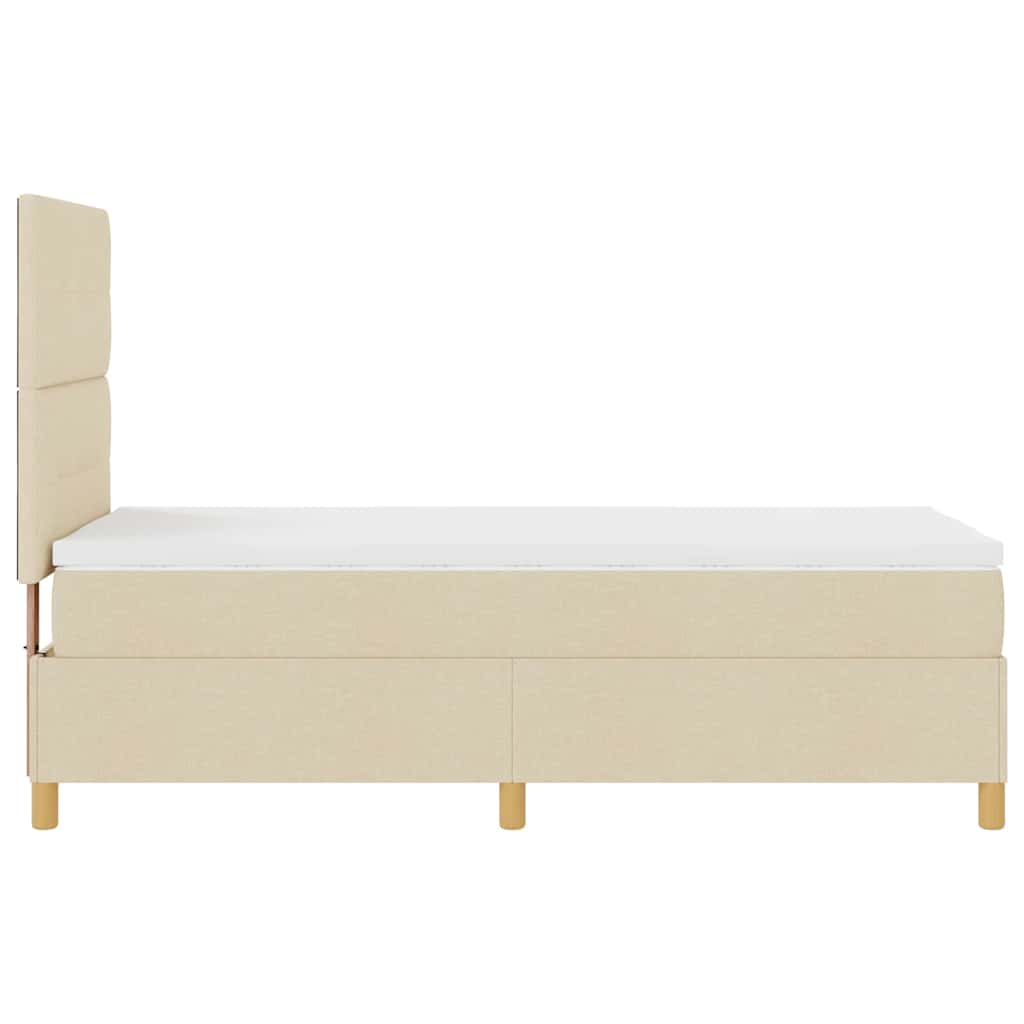 Box spring seng med madras Creme 90 x 200 cm Stof