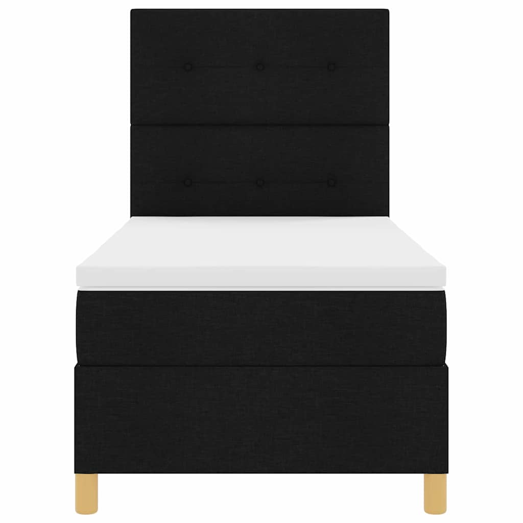 Box spring seng med hovedgærde Sort 100 x 200 cm Stof