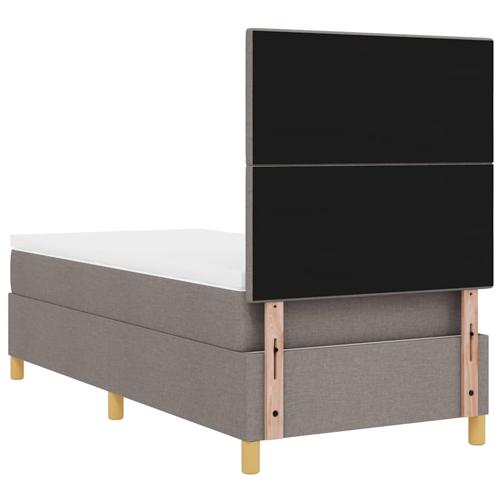 Box spring seng med madras Gråbrun 100 x 200 cm Stof