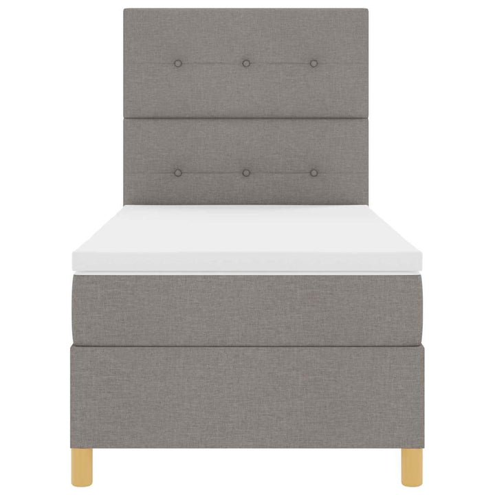 Box spring seng med madras Gråbrun 100 x 200 cm Stof