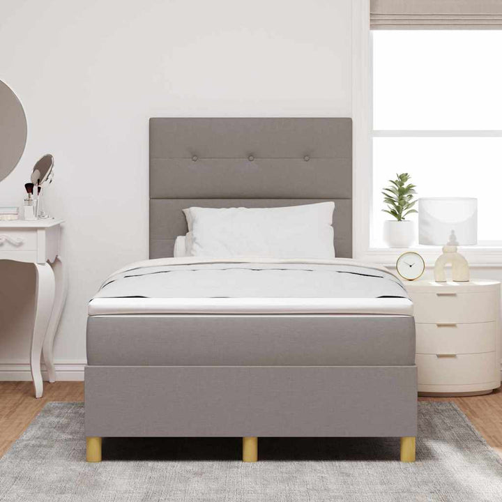Box spring seng med madras Gråbrun 120 x 190 cm Stof